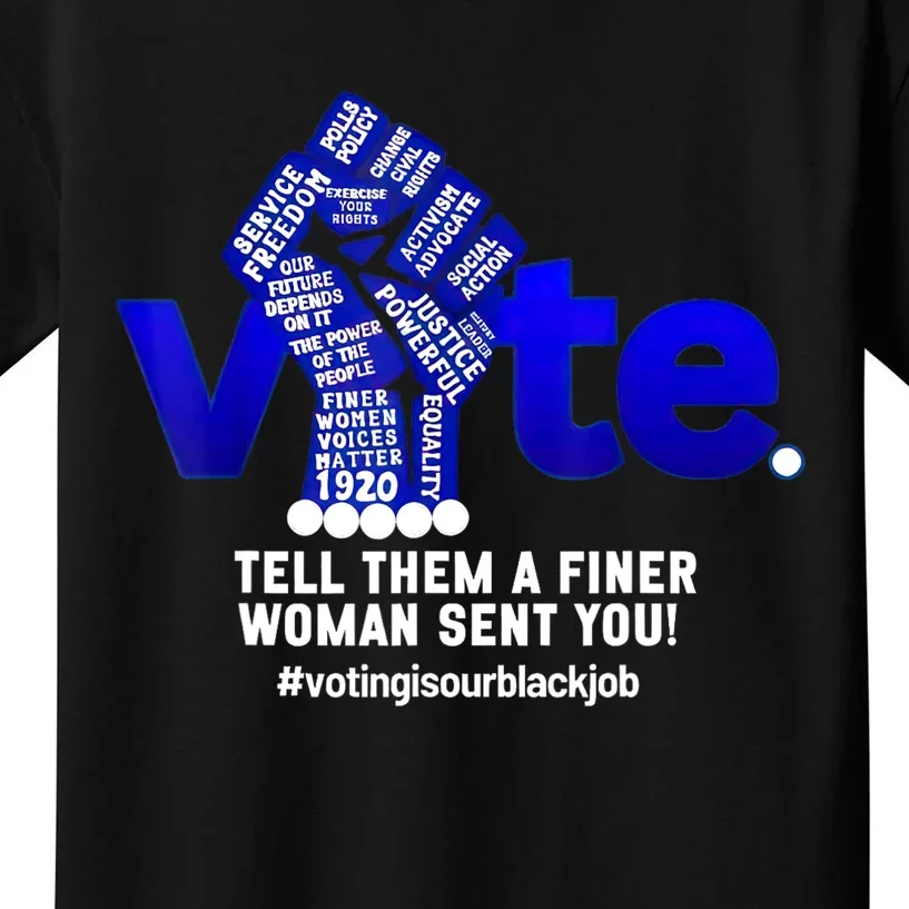 Zeta Voting Election Tell Them A Finer Woman Sent You Kamala Kids T-Shirt