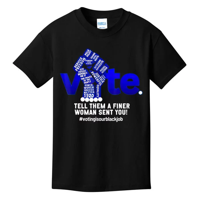 Zeta Voting Election Tell Them A Finer Woman Sent You Kamala Kids T-Shirt