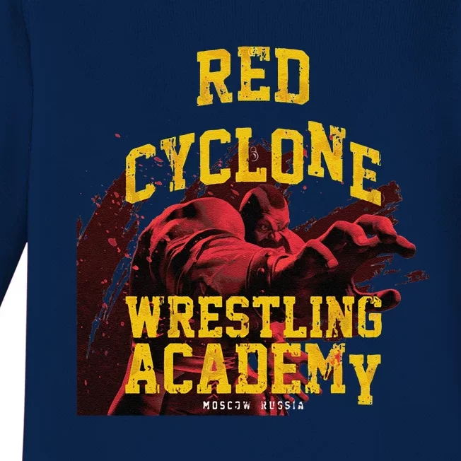 Zangief Wrestling Academy Red Cyclone Design Baby Long Sleeve Bodysuit