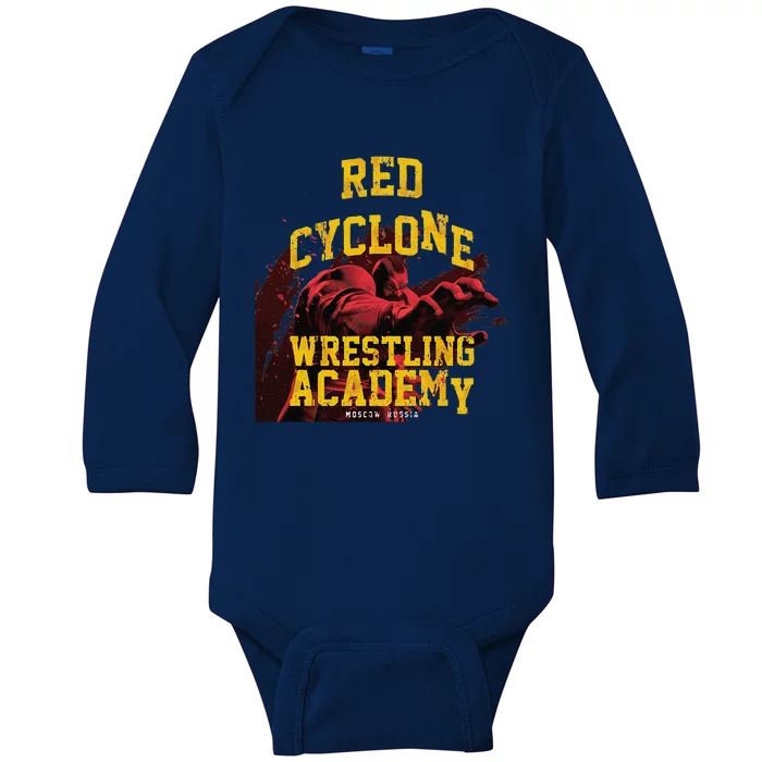 Zangief Wrestling Academy Red Cyclone Design Baby Long Sleeve Bodysuit