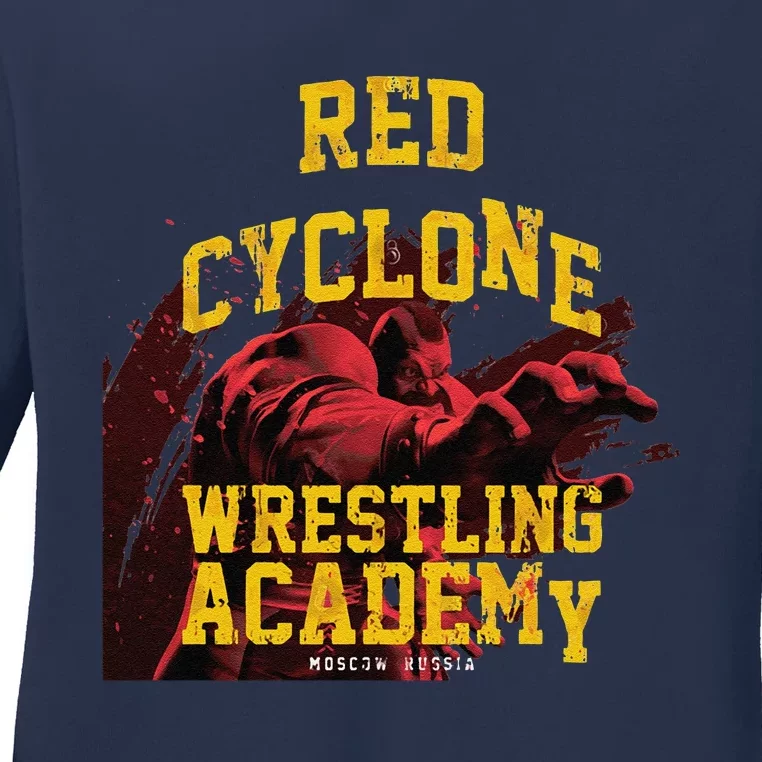 Zangief Wrestling Academy Red Cyclone Design Ladies Long Sleeve Shirt