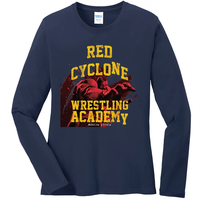 Zangief Wrestling Academy Red Cyclone Design Ladies Long Sleeve Shirt