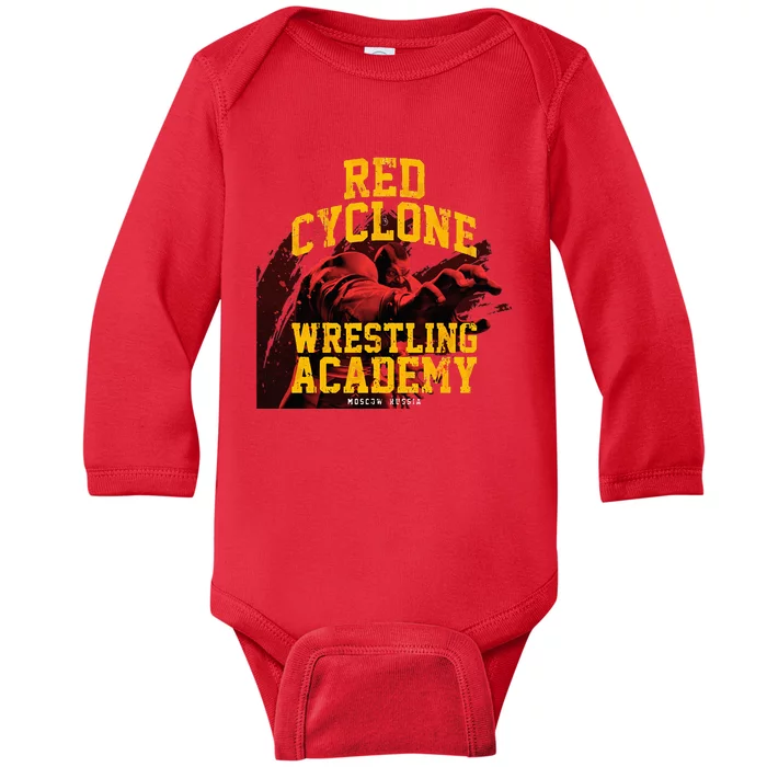 Zangief Wrestling Academy Red Cyclone Design Baby Long Sleeve Bodysuit