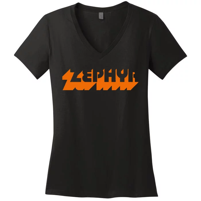 Zephyr Wind Classic Retro Team Vintage Skate Surf Vibe Style Women's V-Neck T-Shirt