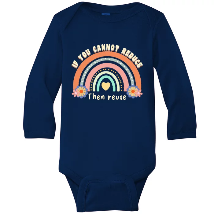 Zero Waste Earth Day Waste Aget Reduce Reuse Recycle Funny Gift Baby Long Sleeve Bodysuit