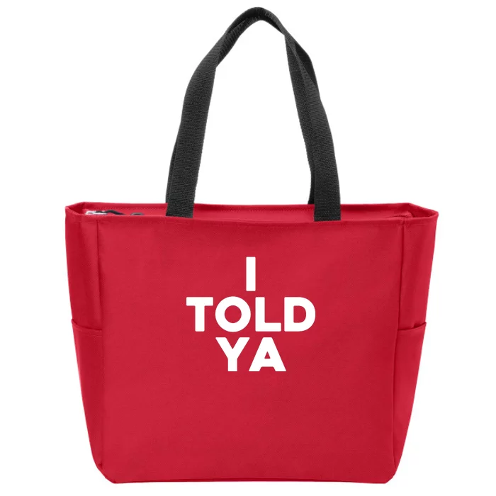 Zendaya Wearing I Told Ya Funny Tennis Zip Tote Bag