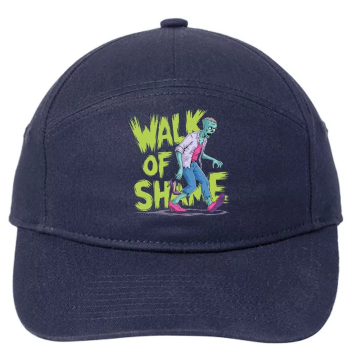 Zombie Walk Of Shame Humorous Halloween Zombie 7-Panel Snapback Hat