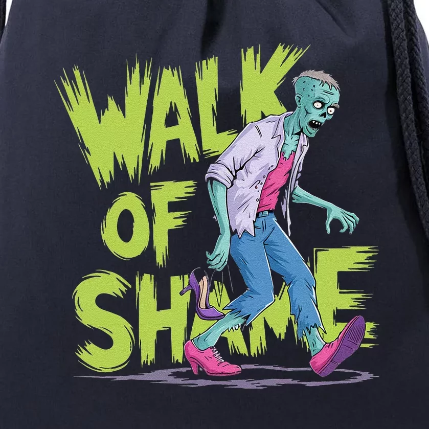 Zombie Walk Of Shame Humorous Halloween Zombie Drawstring Bag