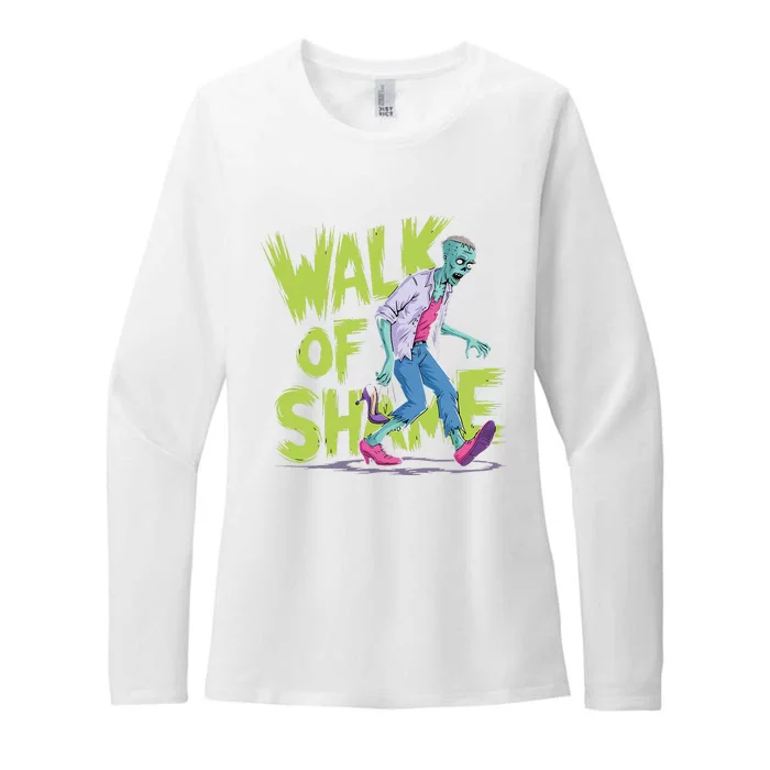 Zombie Walk Of Shame Humorous Halloween Zombie Womens CVC Long Sleeve Shirt