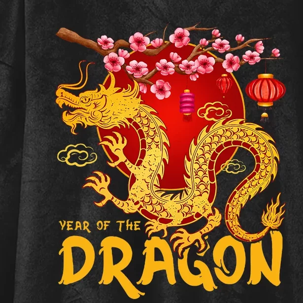 Zodiac Year Of The Dragon Lunar Happy Chinese New Year 2024 Hooded Wearable Blanket