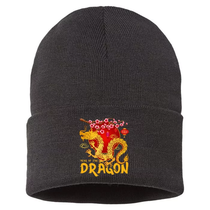 Zodiac Year Of The Dragon Lunar Happy Chinese New Year 2024 Sustainable Knit Beanie