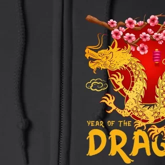 Zodiac Year Of The Dragon Lunar Happy Chinese New Year 2024 Full Zip Hoodie