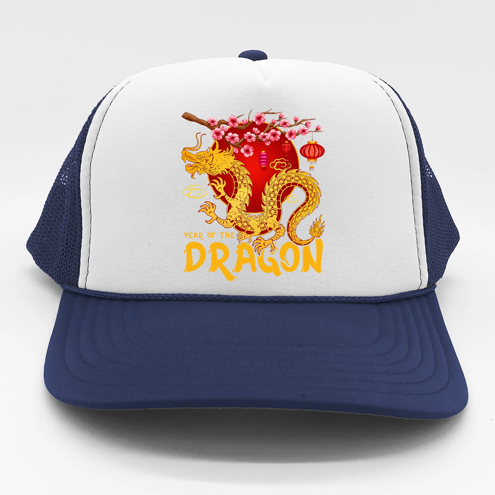 Zodiac Year Of The Dragon Lunar Happy Chinese New Year 2024 Trucker Hat   Zyo7511605 Zodiac Year Of The Dragon Lunar Happy Chinese New Year 2024  Navy Th Garment.webp