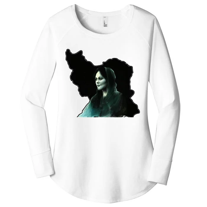 Zan Zendegi Azadi, With The Map, Mahsa (Zhina) Women's Perfect Tri Tunic Long Sleeve Shirt