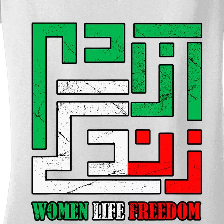 Zan Zendegi Azadi Persian Woman Life Freedom Women's V-Neck T-Shirt