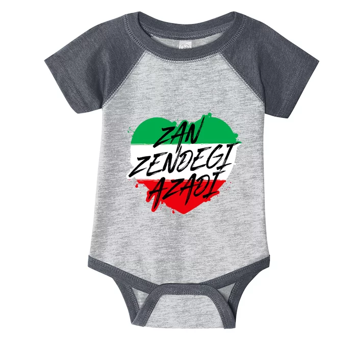 Zan Zendegi Azadi | Heart Iran Freedom Quote | Free Iran Infant Baby Jersey Bodysuit