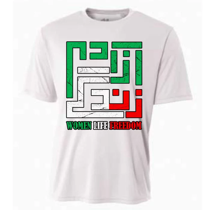 Zan Zendegi Azadi Persian Woman Life Freedom Free Iran Gift Cooling Performance Crew T-Shirt