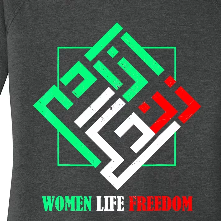 Zan Zendegi Azadi Persian Woman Life Freedom Women's Perfect Tri Tunic Long Sleeve Shirt