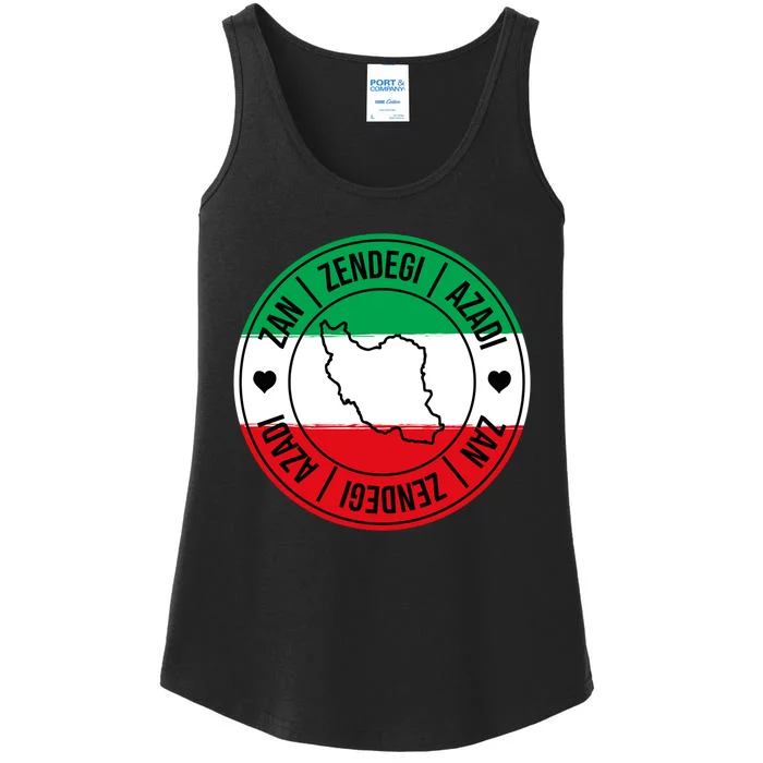 Zan Zendegi Azadi | Iran Flag Love Freedom Heart | Free Iran Ladies Essential Tank