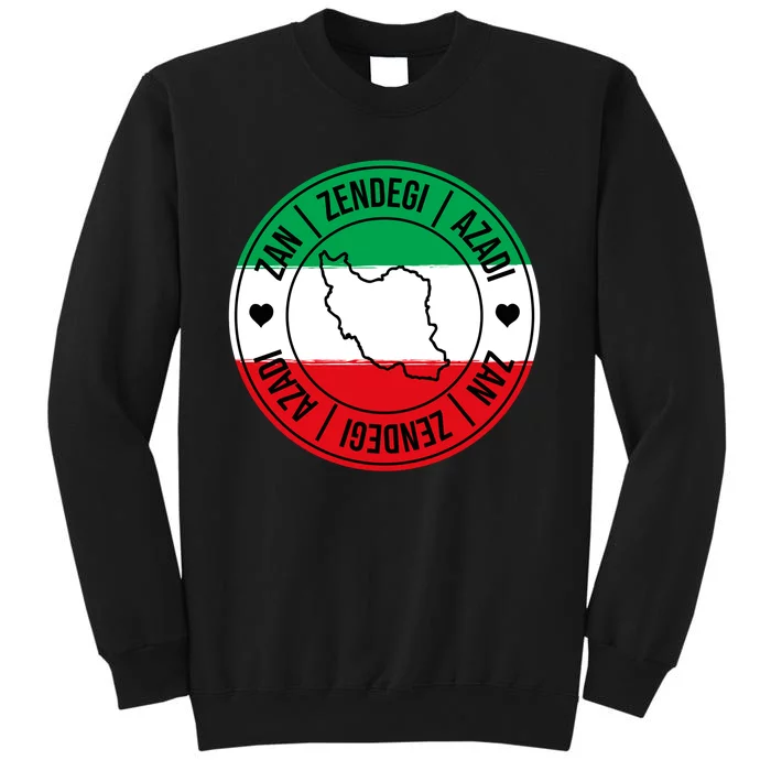 Zan Zendegi Azadi | Iran Flag Love Freedom Heart | Free Iran Tall Sweatshirt