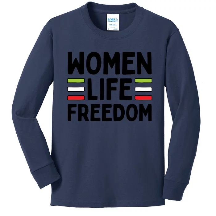 Zan Zindgi Azadi Women Life Freedom Gift Design Kids Long Sleeve Shirt