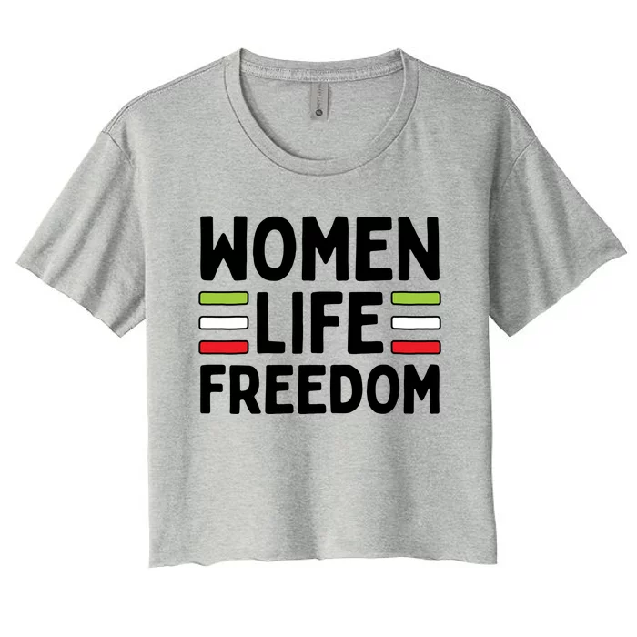 Zan Zindgi Azadi Women Life Freedom Gift Design Women's Crop Top Tee