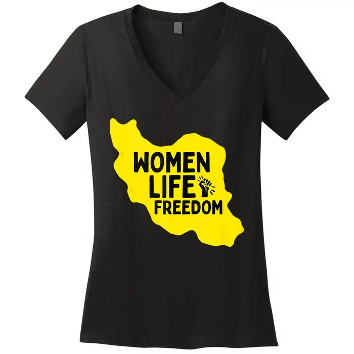 Zan Zindgi Azadi Women Life Freedom Women's V-Neck T-Shirt