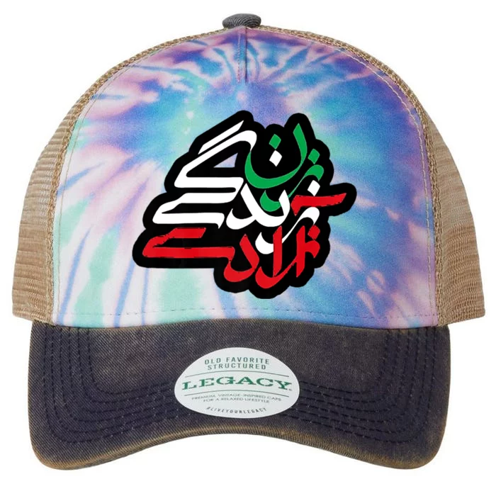 Zan Zendegi Azadi, With Flag Colors, Women, Life, Freedom Legacy Tie Dye Trucker Hat