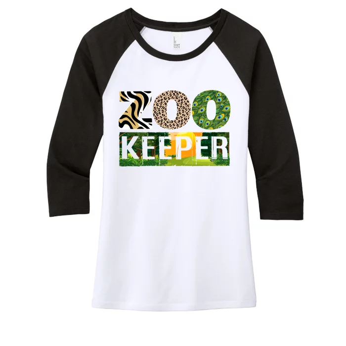 Zookeeper Zoo Animals Zoo Keeper Zoos Women's Tri-Blend 3/4-Sleeve Raglan Shirt