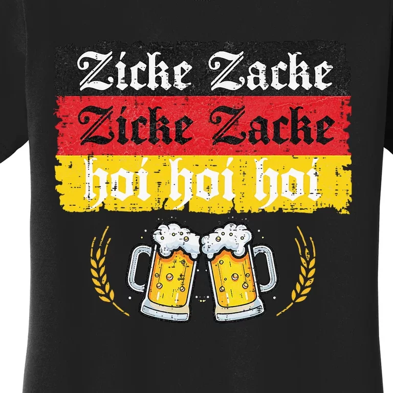 Zicke Zacke Hoi Oktoberfest German Flag Party Women's T-Shirt