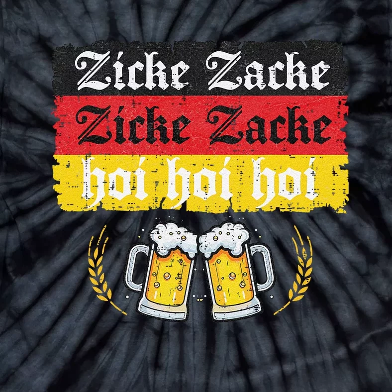 Zicke Zacke Hoi Oktoberfest German Flag Party Funny Gift Tie-Dye T-Shirt