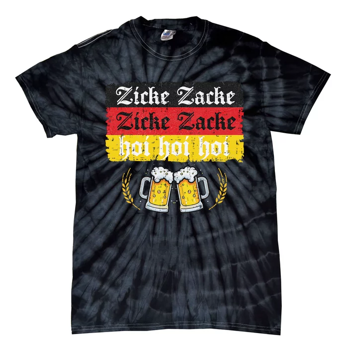 Zicke Zacke Hoi Oktoberfest German Flag Party Funny Gift Tie-Dye T-Shirt