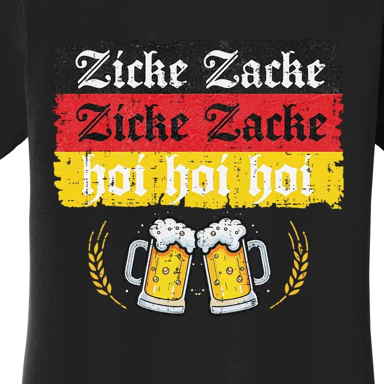 Zicke Zacke Hoi Oktoberfest German Flag Party Funny Gift Women's T-Shirt