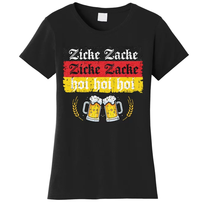 Zicke Zacke Hoi Oktoberfest German Flag Party Funny Gift Women's T-Shirt