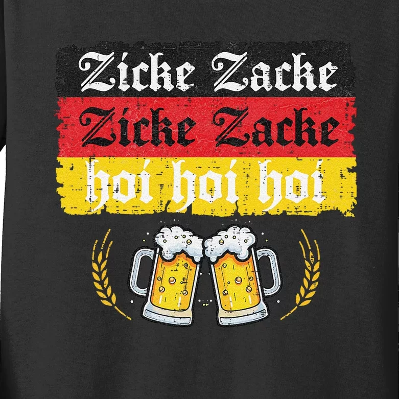 Zicke Zacke Hoi Oktoberfest German Flag Party Funny Gift Kids Long Sleeve Shirt