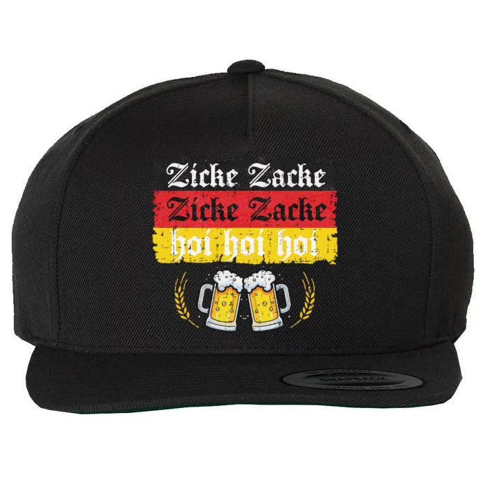 Zicke Zacke Hoi Oktoberfest German Flag Party Funny Gift Wool Snapback Cap