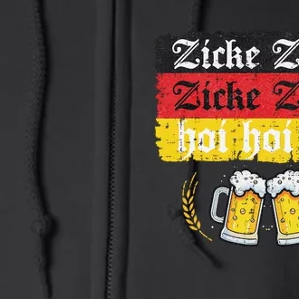 Zicke Zacke Hoi Oktoberfest German Flag Party Funny Gift Full Zip Hoodie