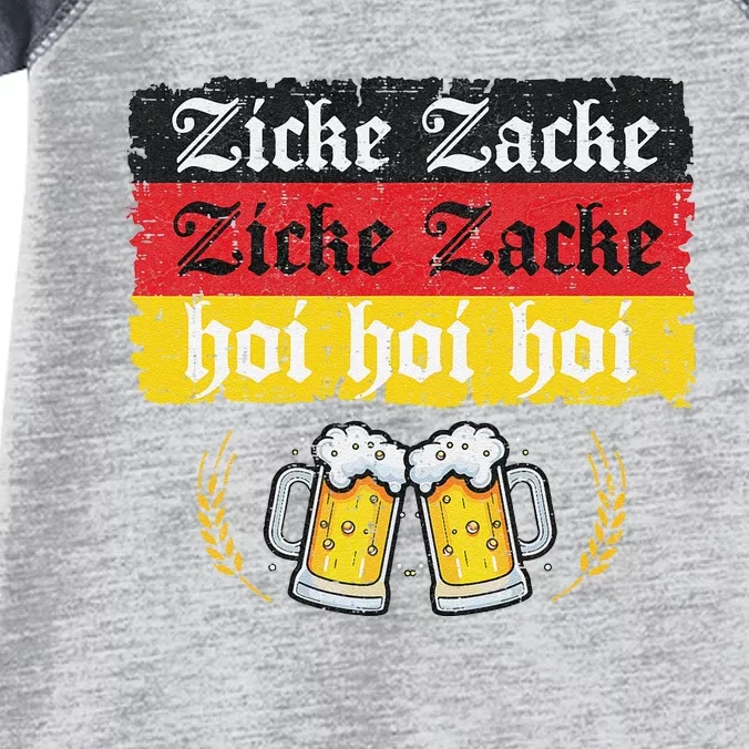 Zicke Zacke Hoi Oktoberfest German Flag Party Funny Gift Infant Baby Jersey Bodysuit