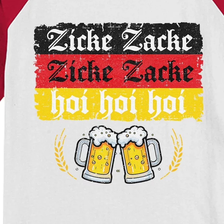 Zicke Zacke Hoi Oktoberfest German Flag Party Funny Gift Kids Colorblock Raglan Jersey