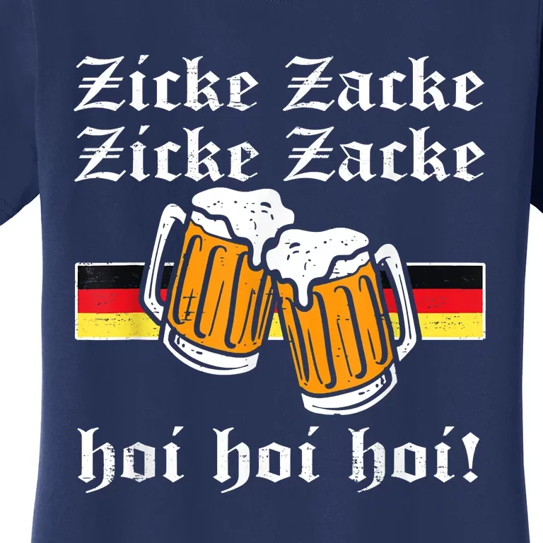 Zicke Zacke Hoi Funny Germany Flag Oktoberfest German Women's T-Shirt