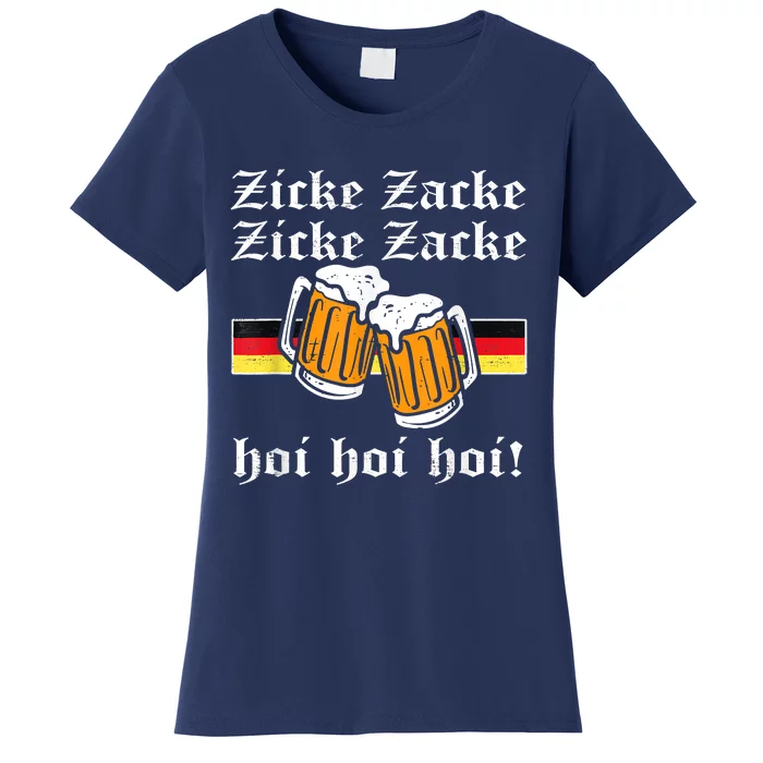 Zicke Zacke Hoi Funny Germany Flag Oktoberfest German Women's T-Shirt