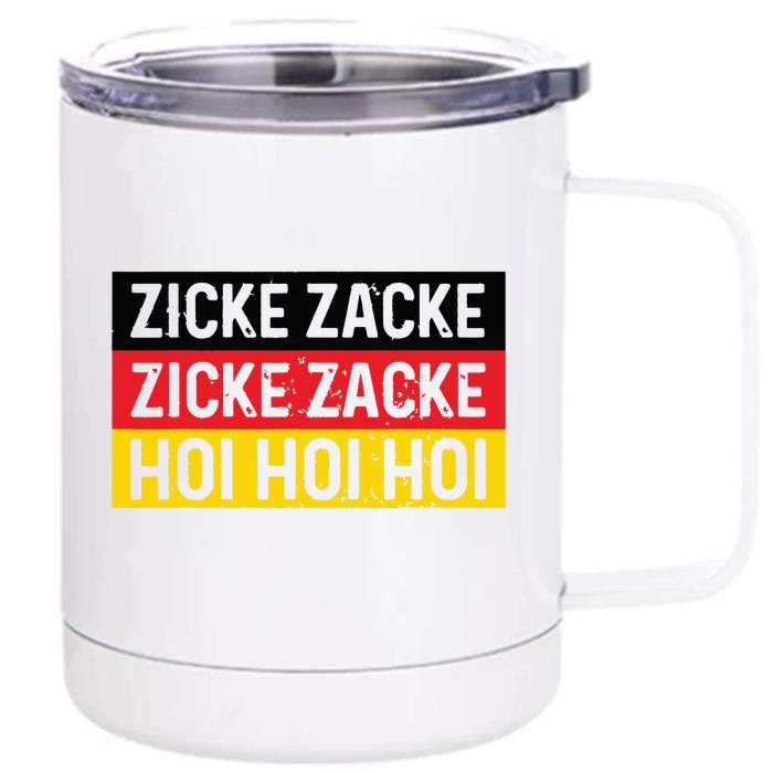 Zicke Zacke Hoi Oktoberfest German Flag Party Funny Gift Front & Back 12oz Stainless Steel Tumbler Cup