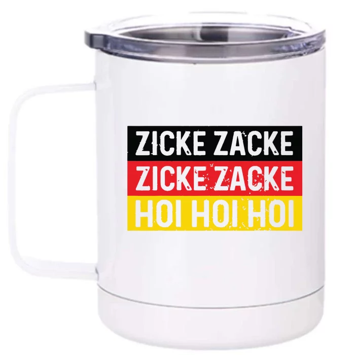 Zicke Zacke Hoi Oktoberfest German Flag Party Funny Gift Front & Back 12oz Stainless Steel Tumbler Cup