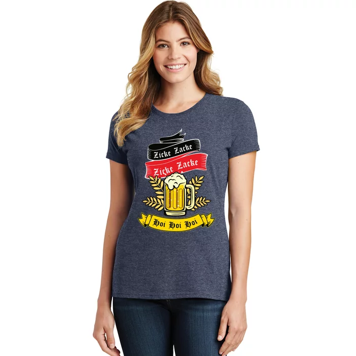 Zicke Zacke Hoi Funny Germany Flag Oktoberfest German Women's T-Shirt