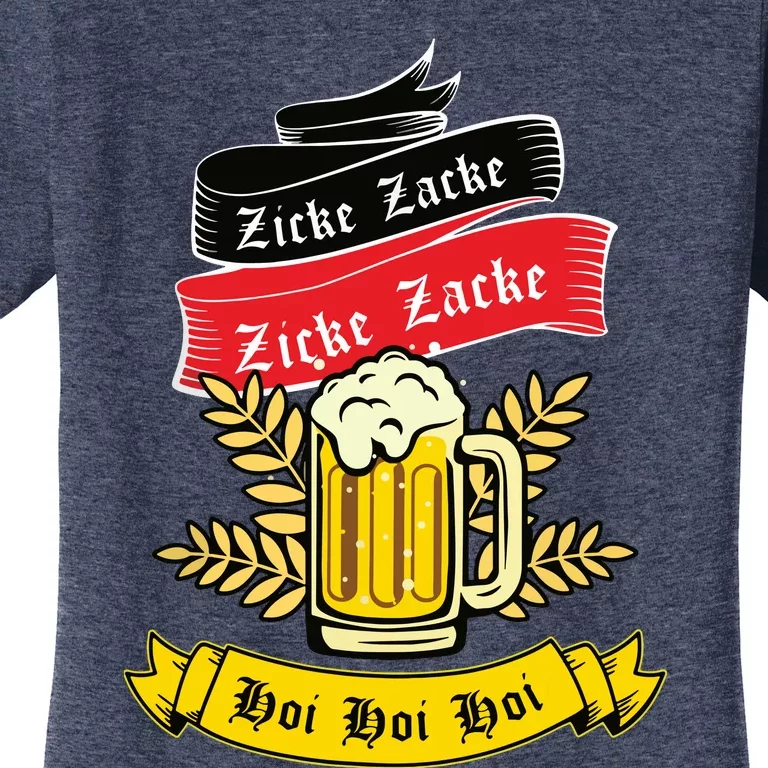 Zicke Zacke Hoi Funny Germany Flag Oktoberfest German Women's T-Shirt