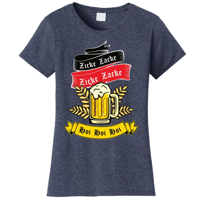 Zicke Zacke Hoi Funny Germany Flag Oktoberfest German Women's T-Shirt