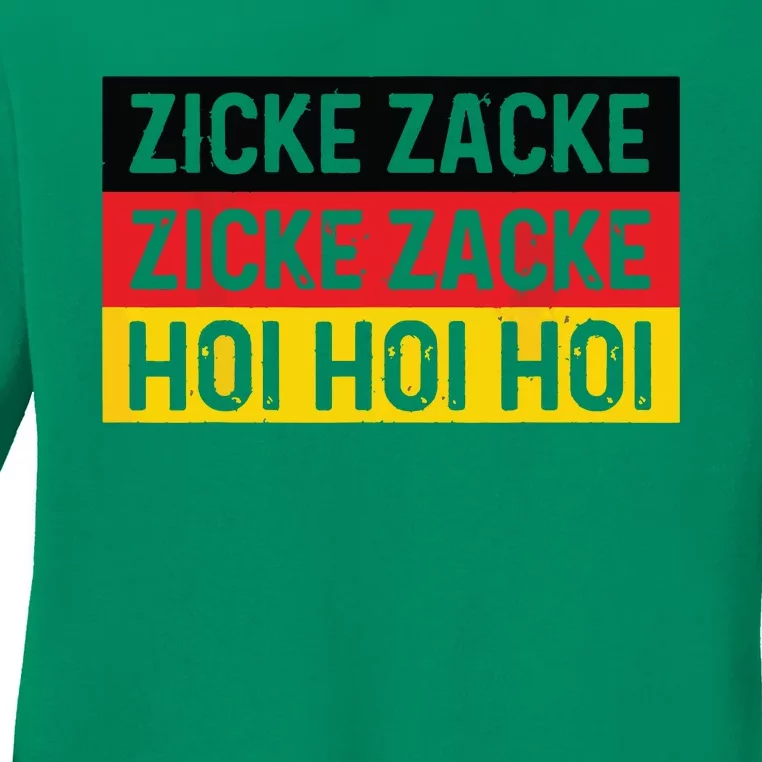 Zicke Zacke Hoi Oktoberfest German Flag Party Funny Gift Ladies Long Sleeve Shirt