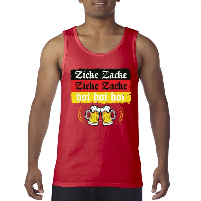 Zicke Zacke Hoi Oktoberfest German Flag Party Funny Tank Top