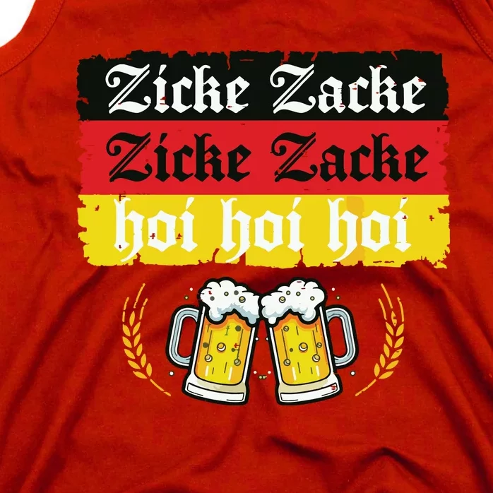 Zicke Zacke Hoi Oktoberfest German Flag Party Funny Tank Top