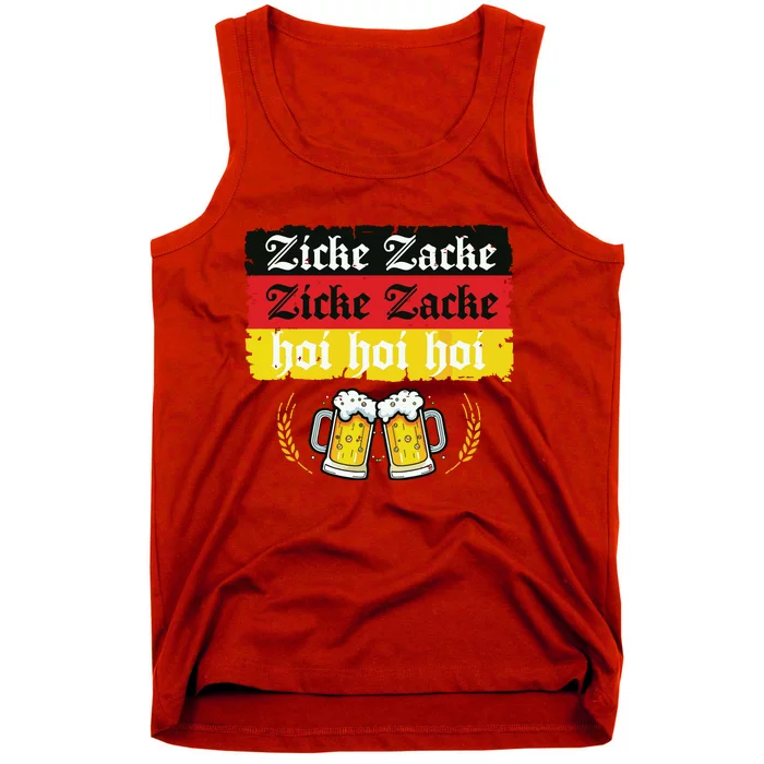 Zicke Zacke Hoi Oktoberfest German Flag Party Funny Tank Top